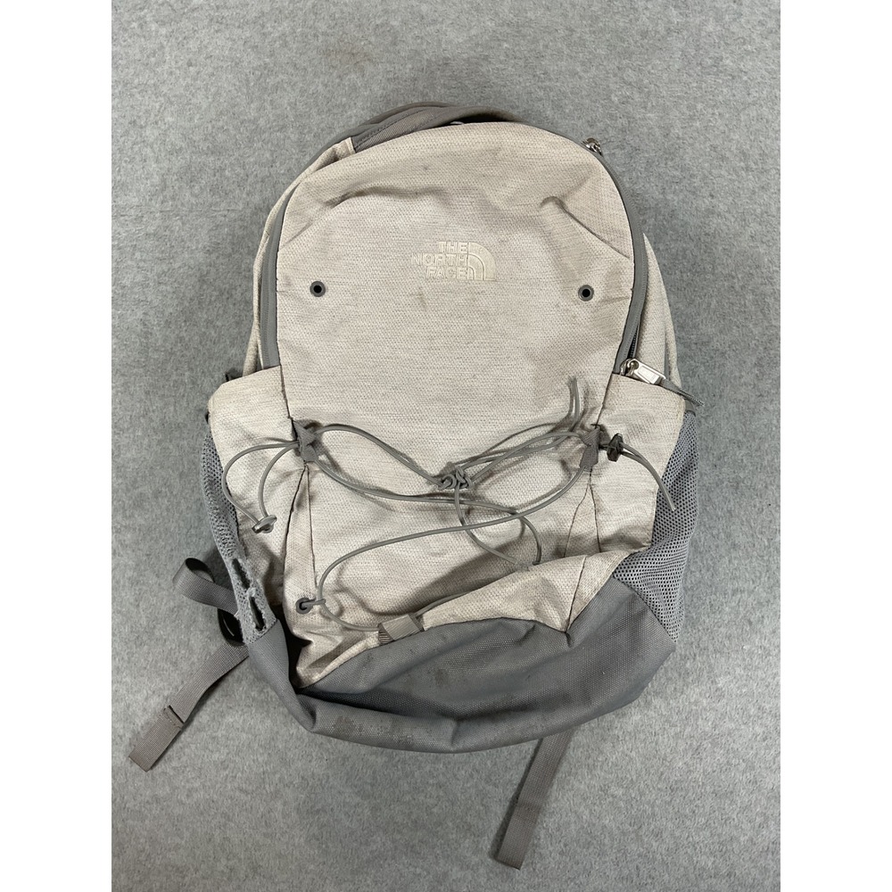 The North Face Jester Backpack Tan Grey Laptop Sleeve Outdoor Daypack